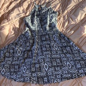 Black and white geometric pattern dress